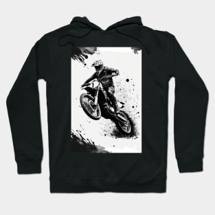 Dirt bike cool wheelie - ink splash white background Hoodie